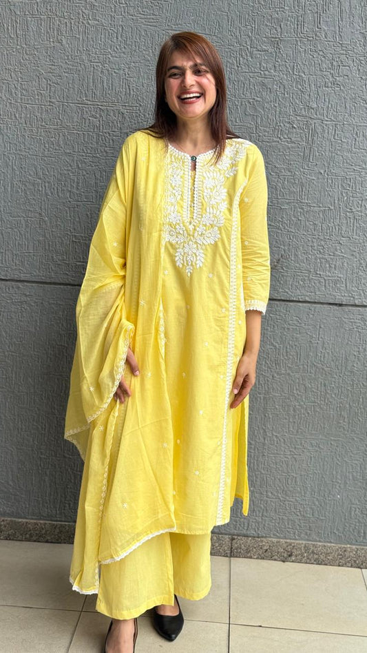 Yellow Lakhnavi Suit Set