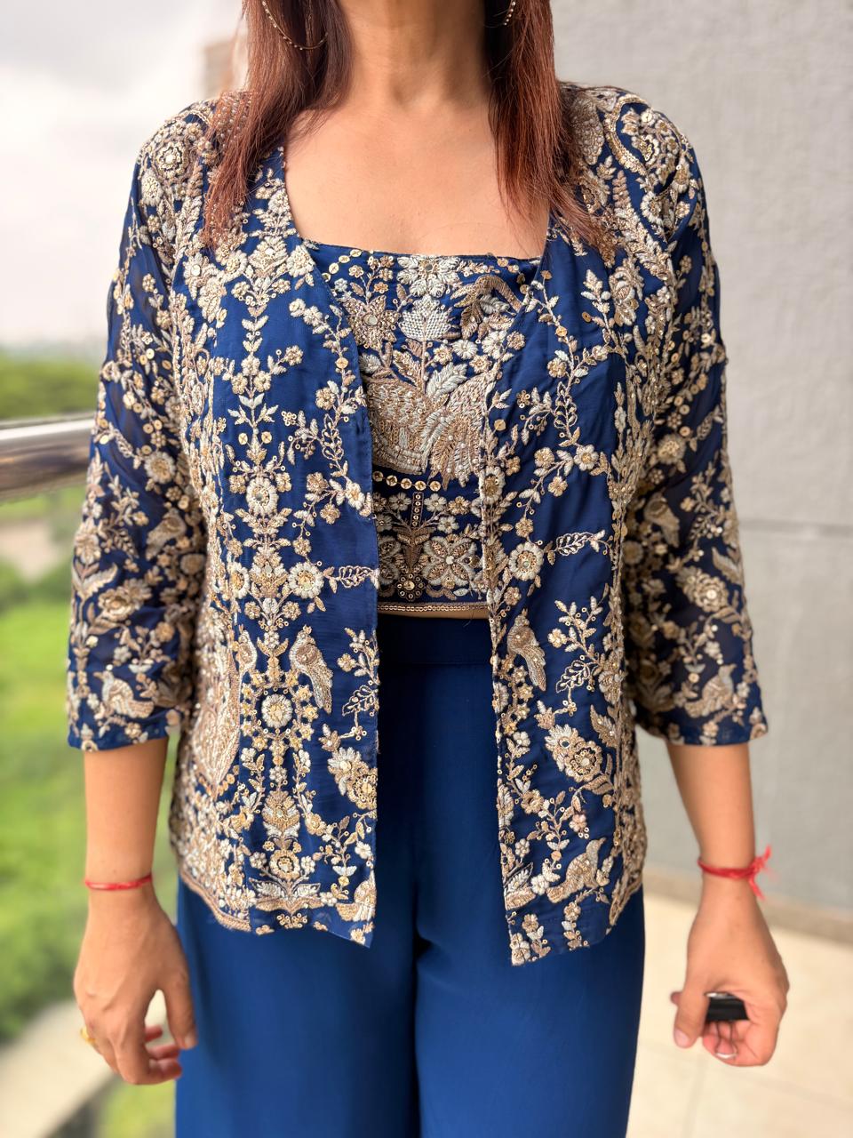 Royal Blue Festive jacket & Co-ord set