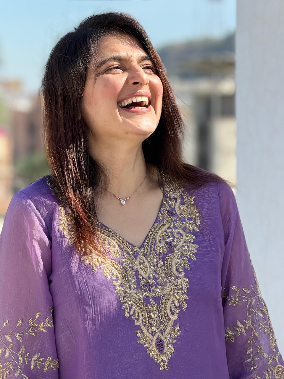Purple Ethnic Kurta And Salwar Suit Set