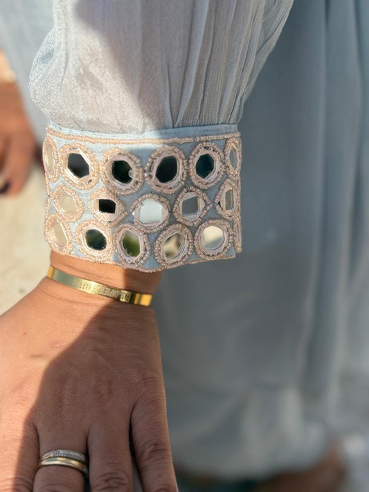 Ash Blue Kurta And Dhoti set