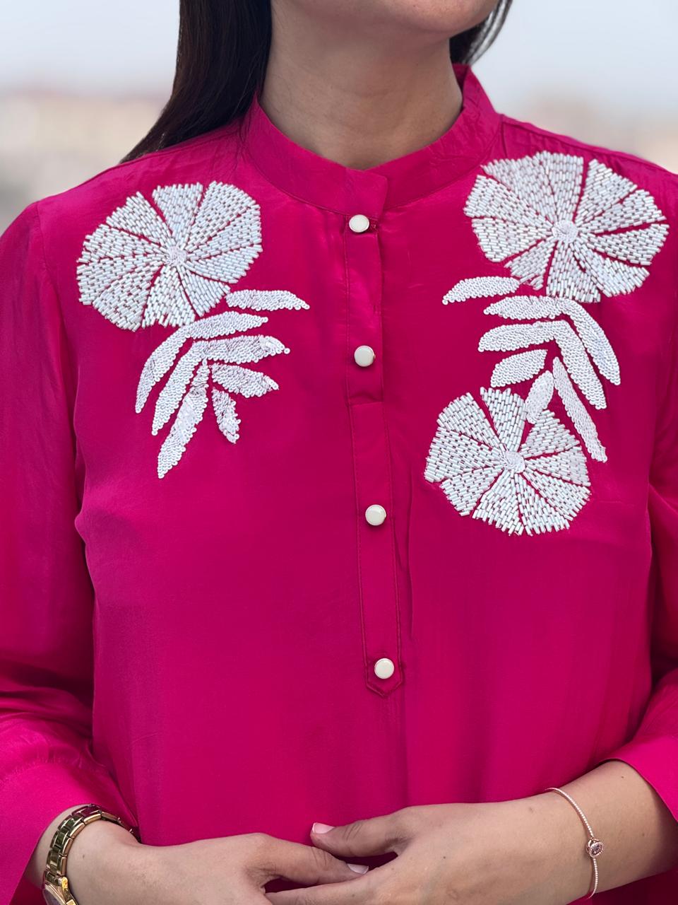 Pink kurti And Pants Co-ord Set